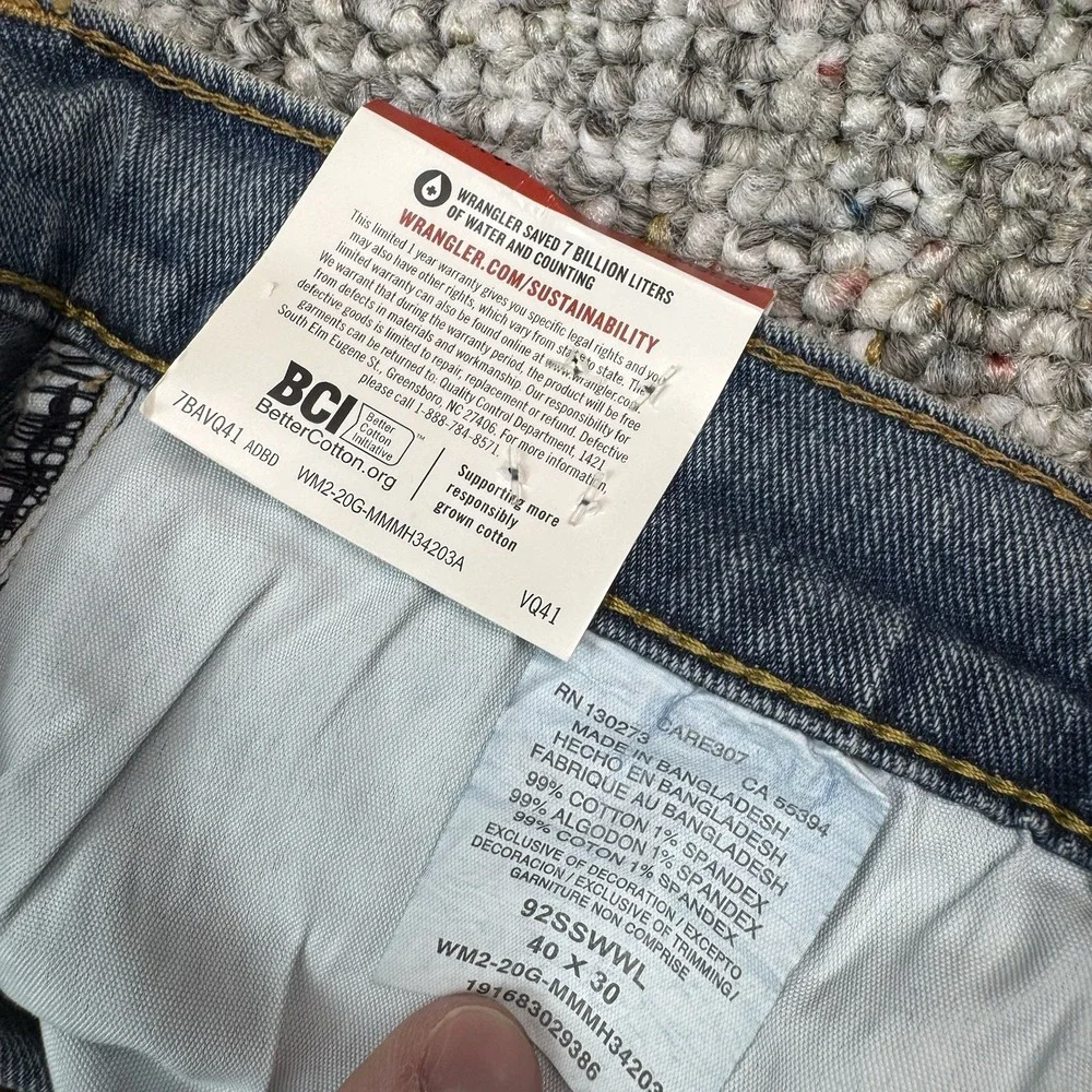 Wrangler Jeans Mens 40x32 Five Star Premium Slim Straight Blue Denim NWT